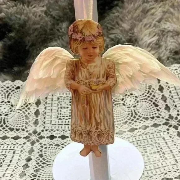 Bradford Exchange Heaven's Little Angels Porcelain Xmas Tree Ornaments Set  of 5 - Picture 6 of 16